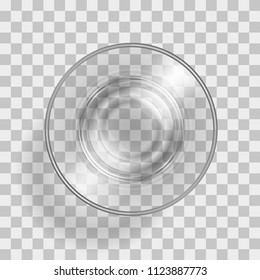 Vector Illustration. Empty Glass On A Transparent Background. Top View.