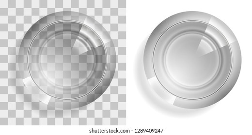 Vector illustration. Empty glass on a transparent background. Top view.