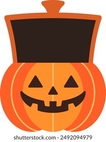 A vector illustration of an empty Halloween pumpkin box