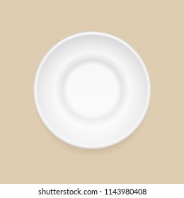 Vector illustration. Empty plate or dish. Top view.