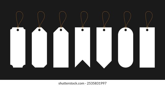 Etiquetas de Precio vacías de la Ilustración vectorial blanco conveniente para la etiqueta, la etiqueta, el Cupón, y el presupuesto 