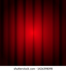Vector illustration. Empty red closed curtains background.