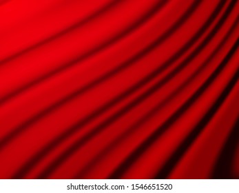 Vector illustration. Empty red closed curtains background