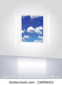 vector illustration of the empty room with window