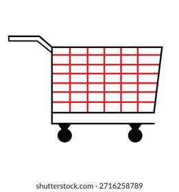 Ilustración vectorial de un ícono de Carrito de compras vacío para comprar y vender en una tienda online de comercio electrónico. 
