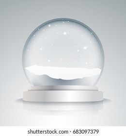 Vector illustration of empty snow globe ball.