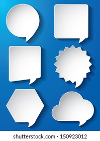 vector illustration of Empty speech bubbles paper on blue background