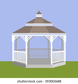 Vector illustration with empty wedding gazebo