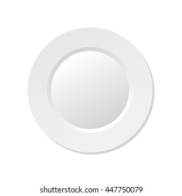 vector illustration of empty white plate on white. EPS