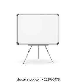 Vector illustration. Empty whiteboard for business presentation, lecture, speech