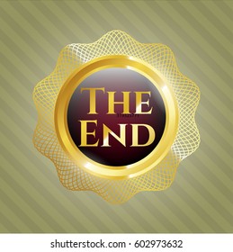 Vector illustration of The End golden badge

