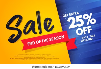 Vector Illustration End Of The Season Sale Banner Template