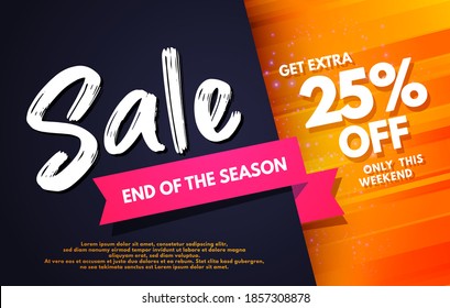 Vector Illustration End Of Season Sale Banner.