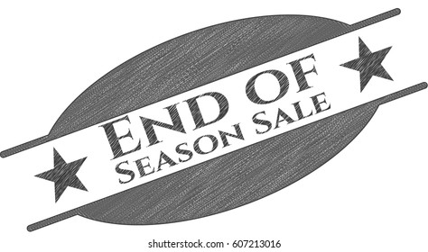 Vector Illustration of End of Season Sale with pencil strokes