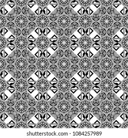 Vector illustration. Endless abstract seamless pattern. Black, white and gray background texture.