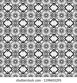 Vector illustration. Endless abstract seamless pattern. White, gray and black background texture.