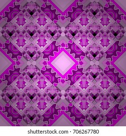 Vector illustration. Endless abstract seamless pattern. Violet, purple and pink background texture.