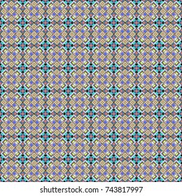 Vector illustration. Endless abstract seamless pattern. White, beige and blue background texture.