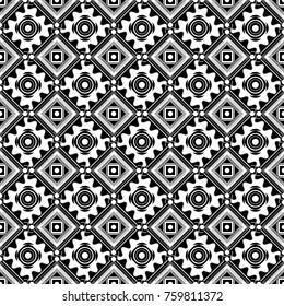 Vector illustration. Endless abstract seamless pattern. White, gray and black background texture.
