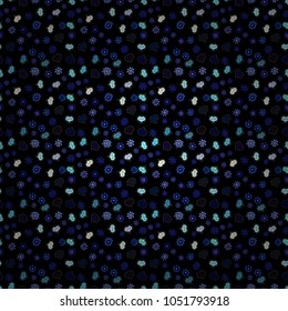 Vector illustration. Endless background with hand drawn figures on black, blue and neutral colors. Seamless raster love pattern with hearts. Pattern for wrapping, cover, background, surface print.