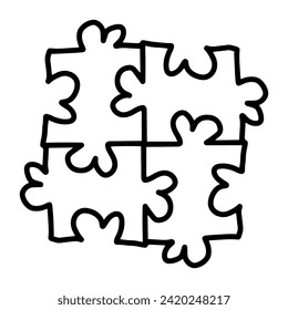 Vector illustration. Endless puzzle. Minimalism logo.