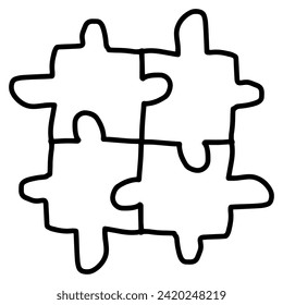 Ilustración vectorial. Rompecabezas interminables. Logo del minimalismo.