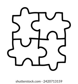 Ilustración vectorial. Rompecabezas interminables. Logo del minimalismo.