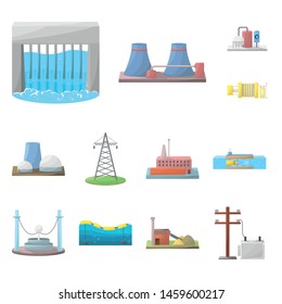 Vector illustration of energy and alternative sign. Set of energy and development vector icon for stock.