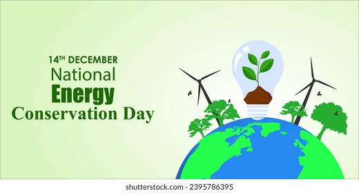 Vector illustration of Energy Conservation Day social media feed template