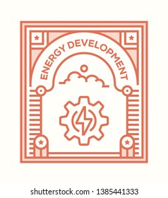 VECTOR ILLUSTRATION OF ENERGY DEVELOPMENT ICON CONCEPT