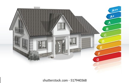 Vector illustration of Energy efficiency classification in the home