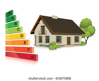 Vector illustration of Energy efficiency in the house