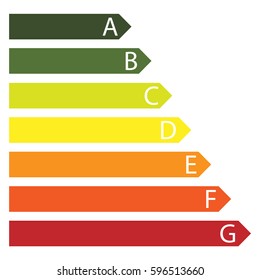 Vector illustration energy efficiency rating from A to G.