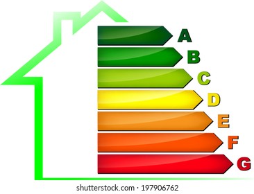 Vector illustration of energy efficiency symbol on white background