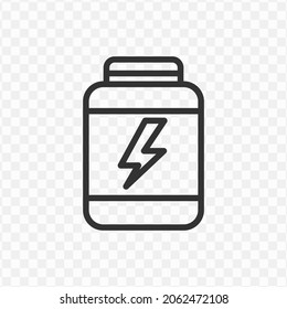 Vector illustration of energy medicine icon in dark color and transparent background(png).