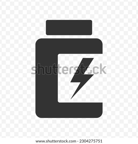 Vector illustration of energy supplement icon in dark color and transparent background(png).