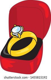 Vector illustration of an Engagement ring icon or symbol