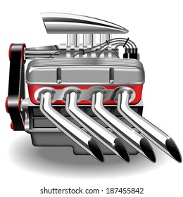 Vector illustration of the engine. Gradient mash.