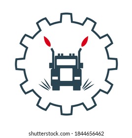 Ilustración vectorial de un icono del motor para la reparación y mantenimiento de coches y otros servicios.