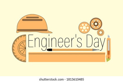 Vector Illustration of Engineer's day India. 16th September.