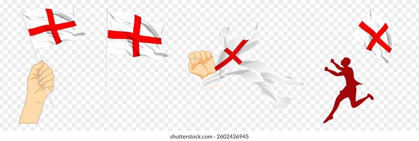 Vector illustration of England flag composition on transparent background