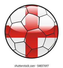 vector illustration of England flag on soccer ball