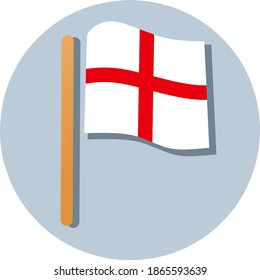 vector illustration of england flag with stick, minimalist flat design