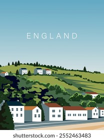 Vector illustration. England, travel poster, banner, postcard, cover. Modern design, tourism.