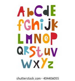 Vector Illustration of the English alphabet. abc. Lettering. Multicolored letters. Education of children. Poster.