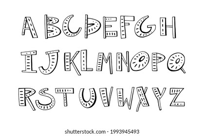 Vector Illustration English Alphabet Doodle Hand Stock Vector (Royalty ...