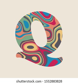 vector illustration of English alphabet Letter Q