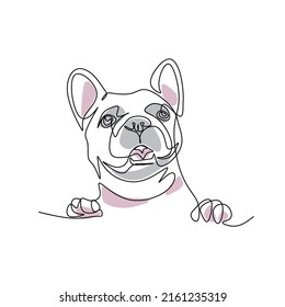 Ilustración vectorial del retrato de bulldog en inglés