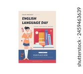 Vector Illustration of English Language Day Flyer
