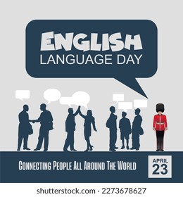 Vector illustration: English Language Day. April 23. 